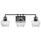 Nuvo Destin 3-Light Vanity, E26 60W, Black And Silver Accent, Clear Ribbed 60/7703 - alternate 8